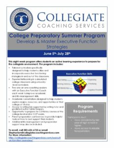 Collegiate Coaching Services College Preparatory Summer Program For Teens & Young Adults